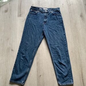 MANGO MNG Collection Women's Size 8 Blue Denim High Waist Mom Jeans Relaxed Fit